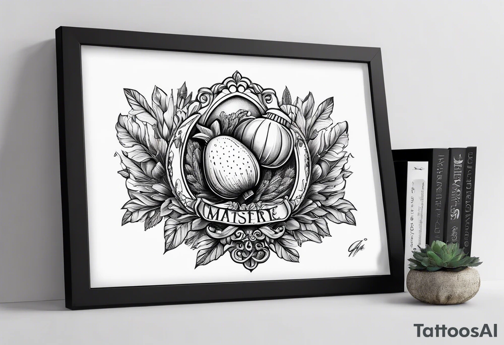 Farming themed tattoo includes an acorn tattoo idea