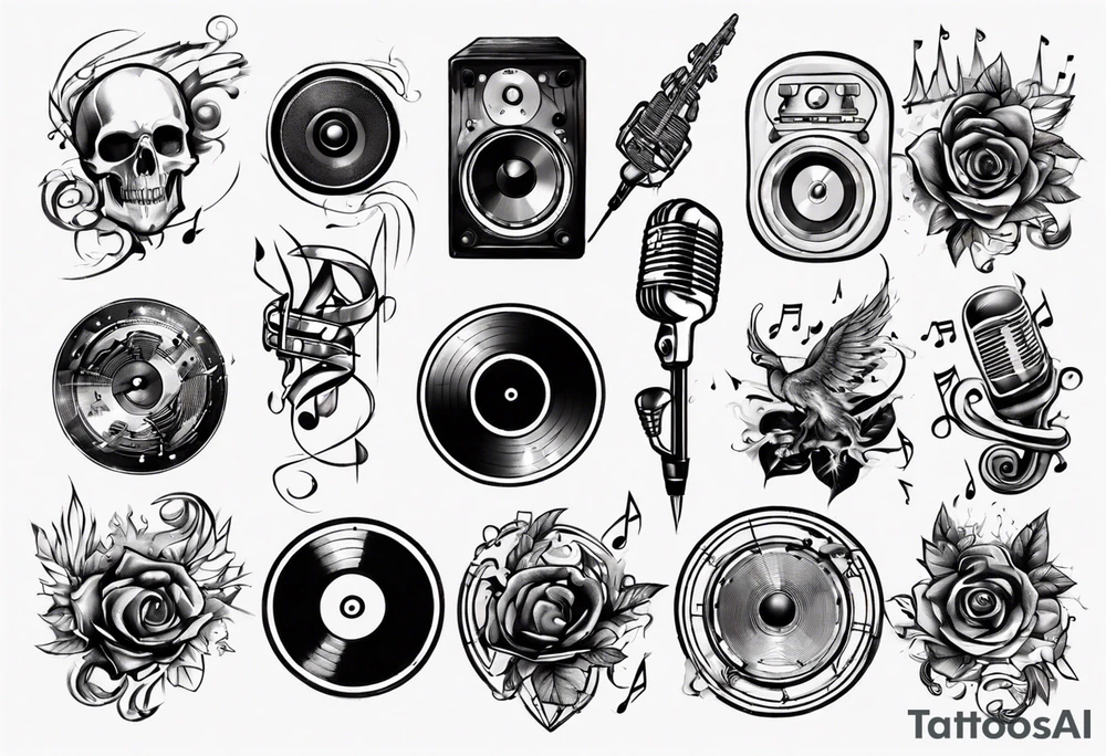 music sound tattoo idea