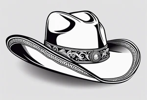 skeleton cowboy hat tattoo idea