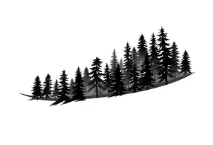 Coniferouse forest silhouette around the forearm a tattoo tattoo idea