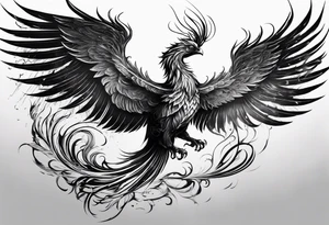 A Phoenix that's transforming from the ashes as it's being stung by a scorpion tattoo idea
