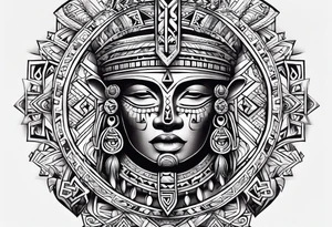 aztec rune sleeve tattoo idea
