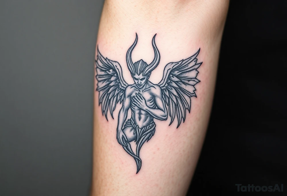 Lucifer as an angel beautiful tattoo idea