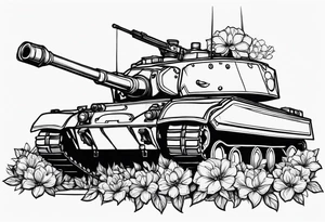 tank shooting flowers  out of its canopy tattoo idea