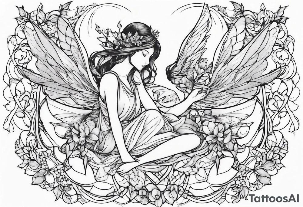 fairy angle tattoo idea