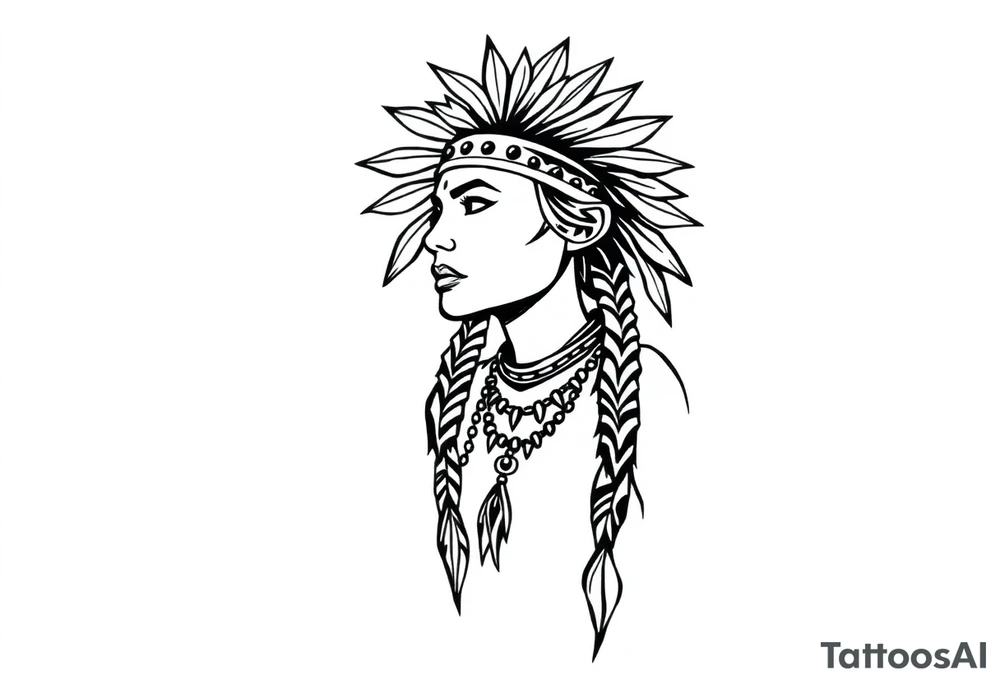 Native American female tattoo idea