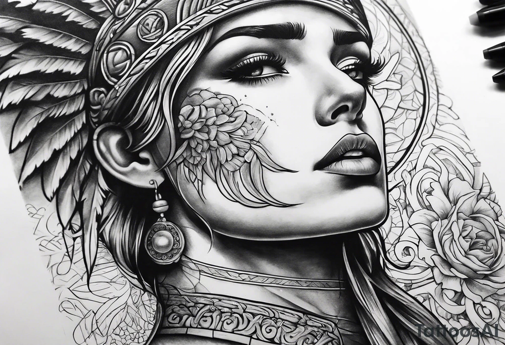 roman inspired half sleeve tattoo idea
