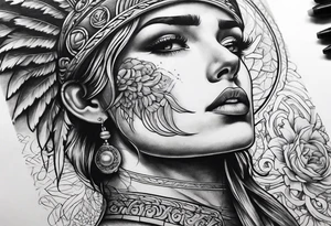 roman inspired half sleeve tattoo idea