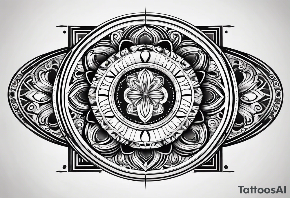 only one vertical line of seven individual circles in descending size tattoo idea