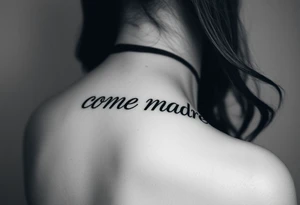 i want the phrase “ come madre” in script writing on a female on the inside of her left arm where the elbow crease is tattoo idea