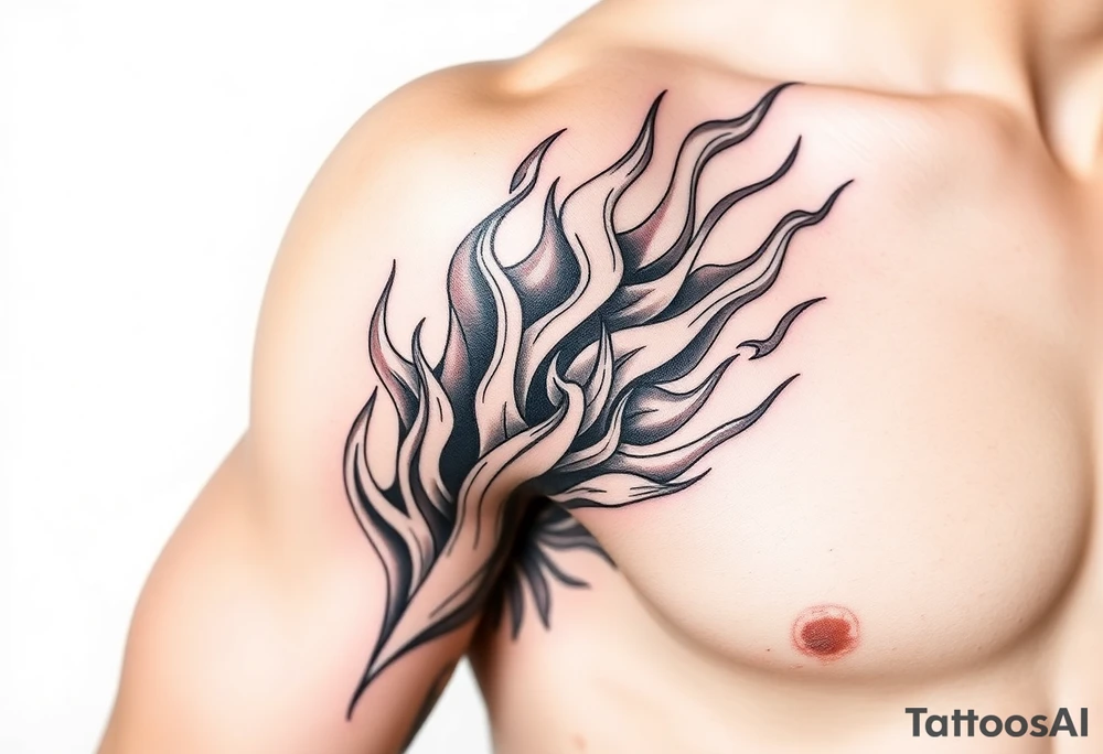 huge flames tattoo idea