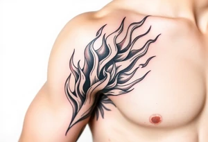 huge flames tattoo idea