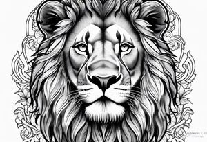 Realistic lion and lioness 
bonding tattoo idea