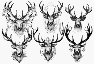 Majestic stag with exagerrated antlers tattoo idea