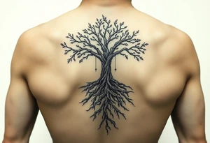 Tree, roots, branches - a lively organic style, combined with the official scheme of sephirot. tattoo idea