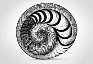 nautilus shell, self peace, number 4 tattoo idea