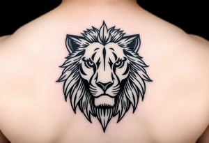 Feminine lion head tattoo idea