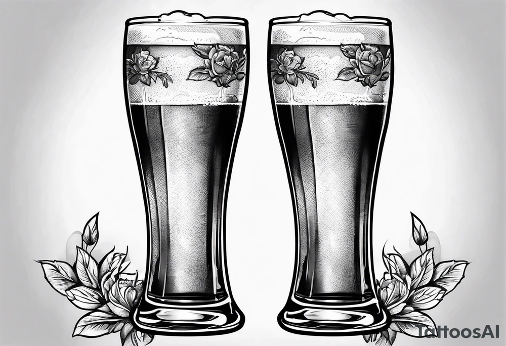two beer bottles cheersing tattoo idea