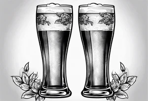 two beer bottles cheersing tattoo idea