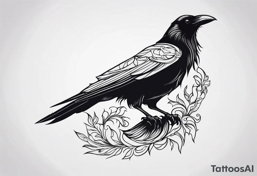 tall Raven tattoo idea