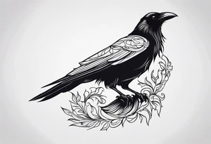 tall Raven tattoo idea
