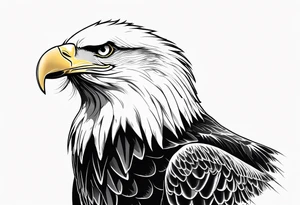 Bald eagle soaring straight with wings out, no legs showing tattoo idea