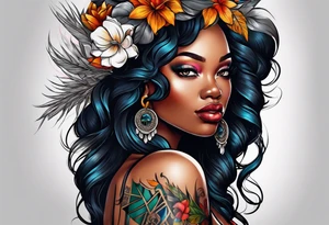 Black woman tattoo idea