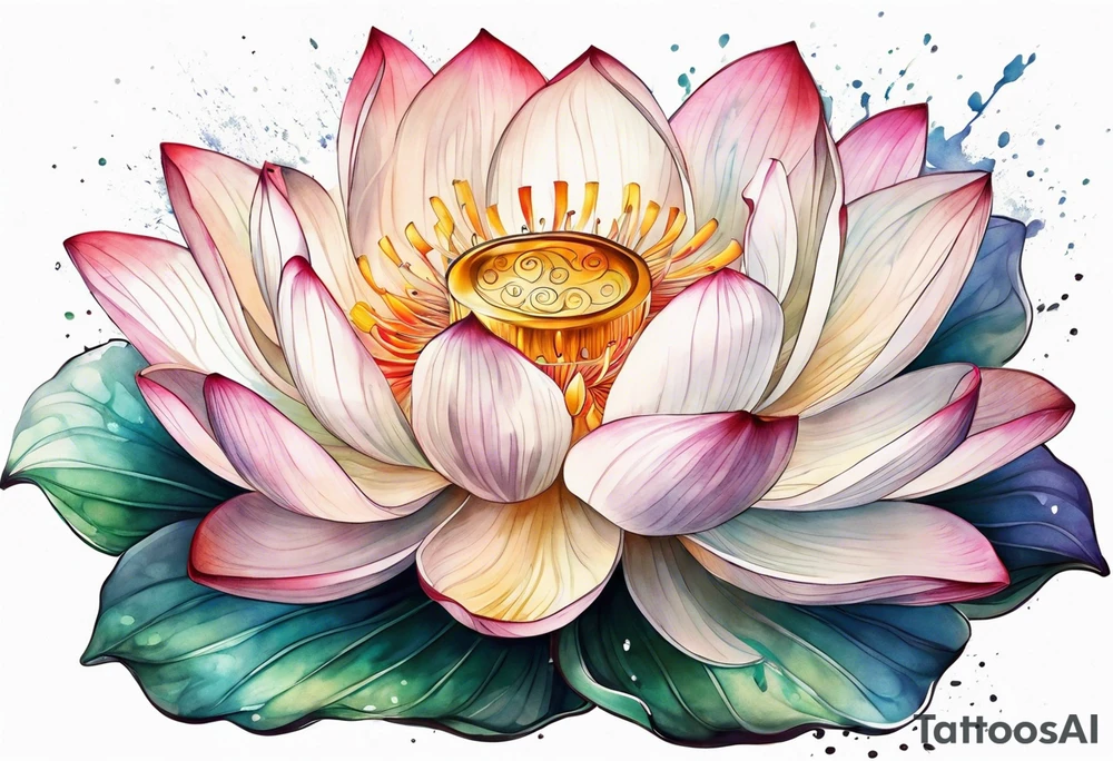 lotus flower  masculine design tattoo idea