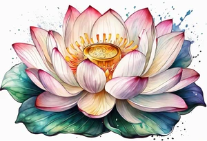 lotus flower  masculine design tattoo idea
