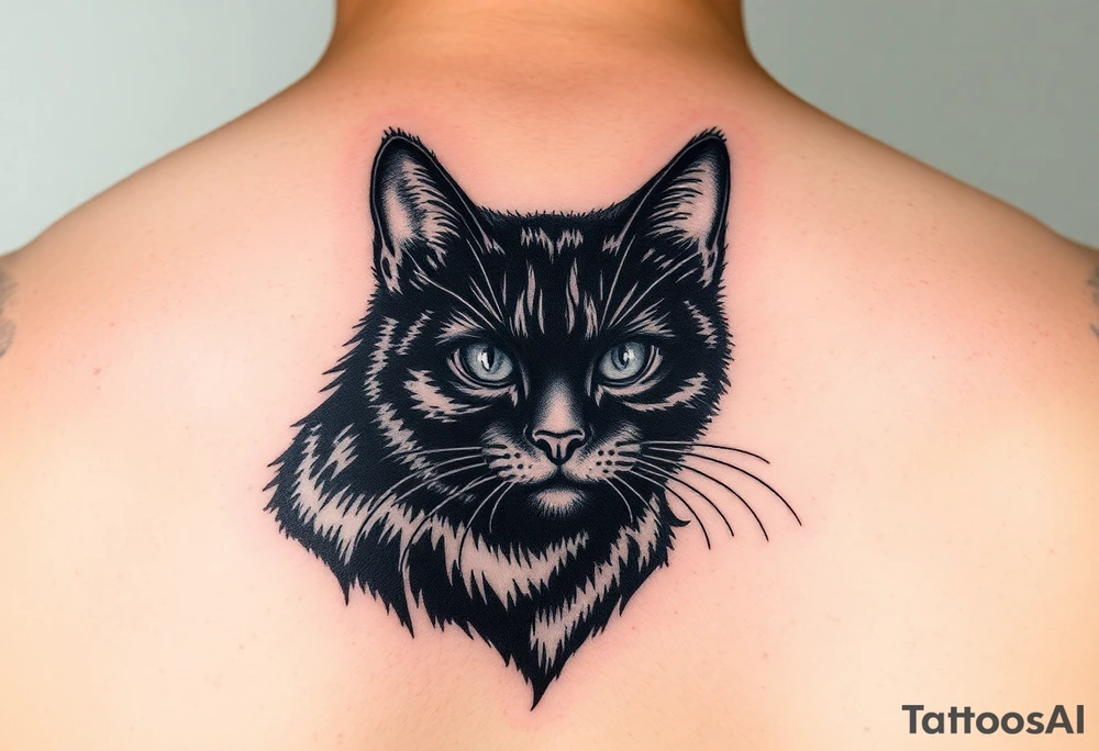 black cat tattoo idea