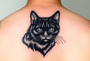 black cat tattoo idea