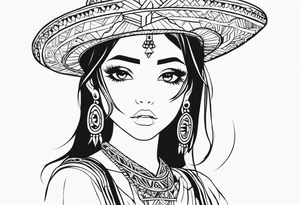 anime girl mexican tattoo idea