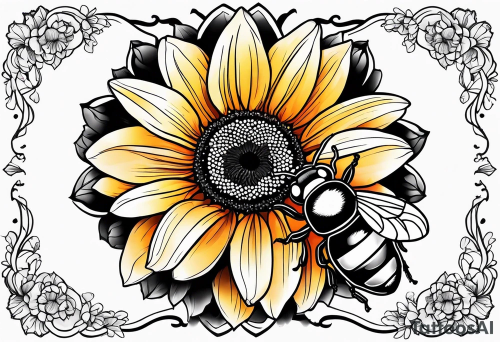 gerber daisy sunflower lilly bee and a
 lady bug tattoo idea