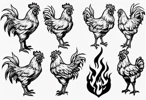 Chicken on fire tattoo idea