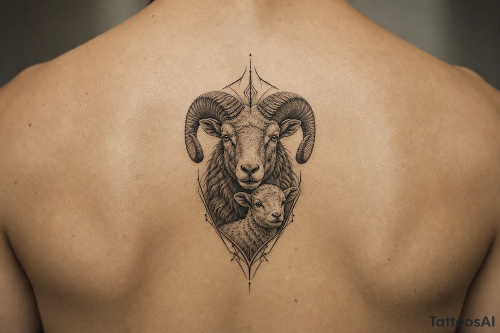 Mother ram baby ram tattoo idea