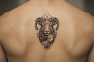 Mother ram baby ram tattoo idea