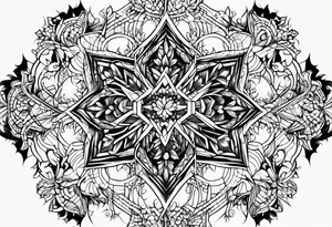 Branched crystal fractal snowflake tattoo idea