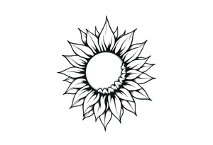 Half sun half sunflower tattoo idea