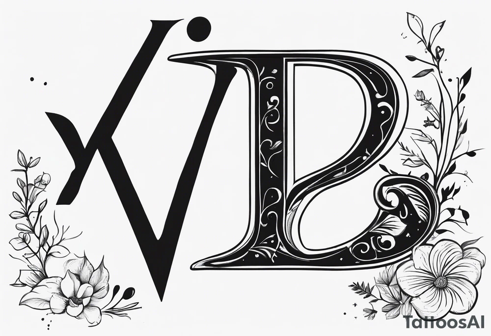 I want a minimal tattoo with combination of the letters Y and D tattoo idea