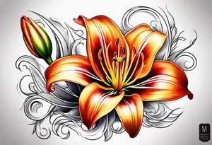 Fire lily tattoo idea