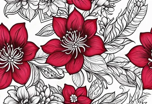 Henna inspired azaleas tattoo idea