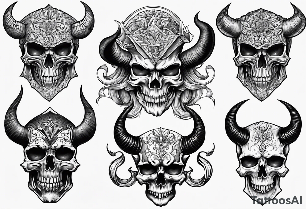 devil skull tattoo idea