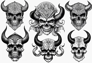 devil skull tattoo idea