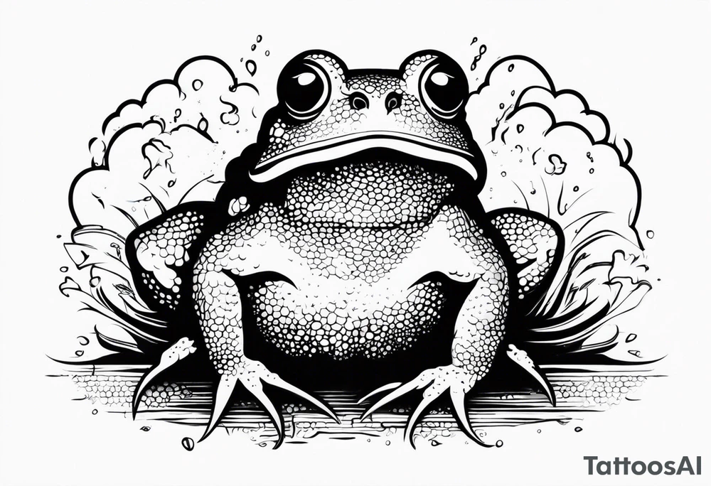A toad in a thunderstorm tattoo idea