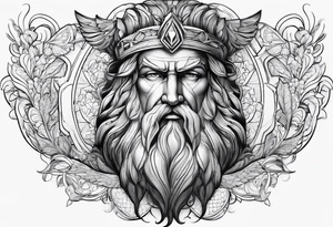 Zeus cała postać z piorunami dwoma tattoo idea