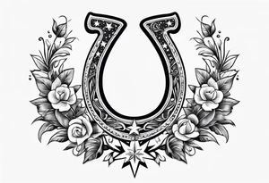 horseshoe with stars tattoo idea