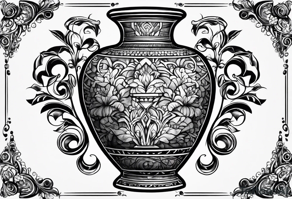 drawing ancient vase tattoo idea