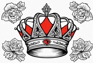 crown
old school vintage simple traditional design with vintage flowers surrounding
bold color simple tattoo idea