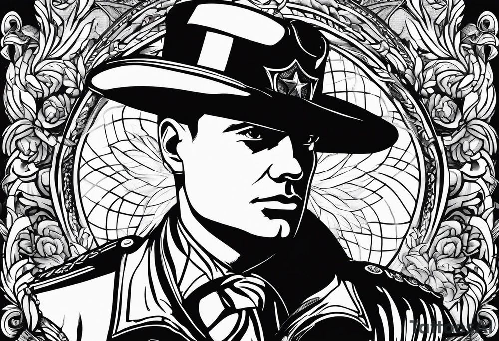 officer with a big penis tattoo idea