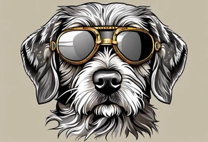 wirehaired pointing griffon steampunk goggles tattoo idea